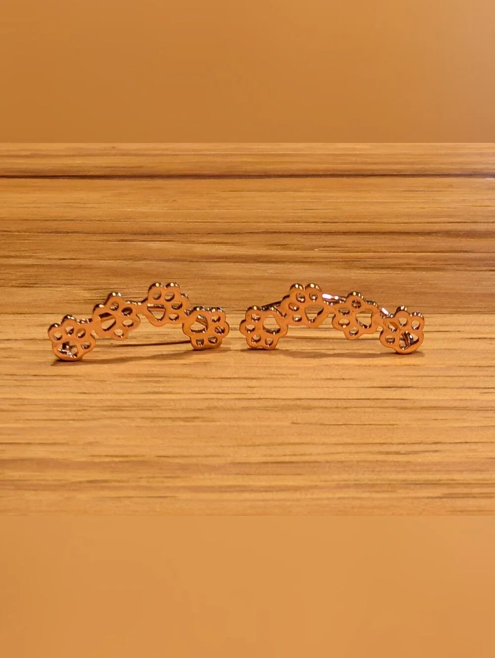 Rose Gold Paw Print Earrings - Women Jewelry